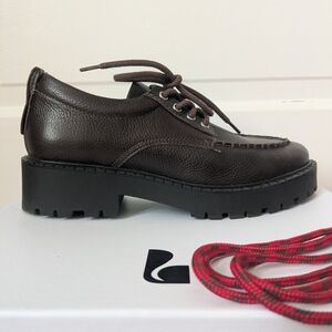 Brown Leather Chunky Lace-Up Shoes